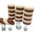 Backgammon Checkers 30 Pieces Replacement Set Checker Board Games Playing Game Chips with 5 Dice Come with Drawstring Storage Pouch (Brown&Ivory 1.25 inch)
