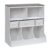 Badger Basket Combo Bin Toy Storage Unit and Book Shelf for Kids with 3 Baskets – White/Gray