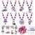 Bafeil 24 Sets 4th of July Bead Necklace Craft Kit, DIY Beads Necklaces Making Crafts with Pendants, Beaded Crafts Gifts for Independent Memorial Day Parade Accessory Patriotic Supplies Party Favor