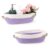 Bagentry 2 Pieces Small Woven Baskets, Foldable 13″ x 5.9″ x 3.9″ Woven Small Storage Bins, Cute Rope Pet Toy Storage for Dog and Cat, Home Decor Gift Basket Empty with Handle (Purple)