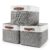 Bagnizer Storage Bins Large Fabric Storage Baskets for Shelves 3 Pack, Decorative Linen Closet Baskets with Handles for Organizing, Shelf, Clothes, Home, Office, 15x11x9.5Inches (Grey&White)