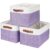 Bagnizer Storage Bins Large Fabric Storage Baskets for Shelves 3 Pack, Decorative Linen Closet Baskets with Handles for Organizing, Shelf, Clothes, Home, Office, 15x11x9.5Inches (Purple&White)