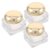 Balacoo 3pcs G Mini Glass Jar with Lid for Body Butters and Facial Creams Portable Square Cosmetic Container with Gold Lid, for Travel and Home Use