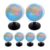 Balacoo Mini Desktop World Globes Plastic Geography Teaching Globes 6pcs with Relief Topography and Space-saving Design, 3.3 Inch for Classroom and Homeschool Use