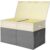 BALEINE Fabric Storage Bins with Lid, Collapsible Extra Large Storage Boxes Bins Baskets with Divider for Home Organizing (25″x13″x16″, Grey&Beige)