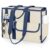 BALEINE Large Utility Tote Bag with Reinforced Bottom, Multi-Pockets and Top Zipper Closure, Perfect for Teachers, Nurses, Travel, Work – Water-Resistant (Large, Beige/Blue)