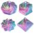 Balkwan 4PCS 3D Printed Expanded Fidget Star with Handles,Expandable Fractal Spiral Sensory Toy, Whirling Hexagon Desk Fidget for Stress Relief Desk Toy for Anxiety, Office Gifts