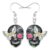 BAMAY Enamel Butterfly Skull Earrings Halloween Gifts for Women (Black)