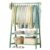 Bamboo Clothes Rack with Double Layer Storage Shelf 160cm High Hanging Garment Stand Lightweight & Foldable Coat Rack for Bedroom Stylish Clothes Organizer L:66/86/116CM