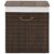 Bamboo Laundry Bin Rectangular Dark Brown Hamper with Removable Liner, Foldable Clothes Storage Basket for Bedroom, Bathroom, or Nursery