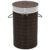 Bamboo Laundry Bin Round Dark Brown with Removable Polyester Liner and Handles, Foldable Hamper for Bedroom and Bathroom Storage
