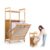 Bamboo Tilt Out Laundry Hamper Cabinet, Laundry Basket with Storage Shelf