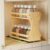 BAMEOS Pull Out Spice Rack Organizer for Cabinet, Bamboo Wide 4.2″ Slide Out Seasoning Organizer for Kitchen, No Drill Anti-Tip Ball Bearing Silent Glides, Pantry Cabinet Organizer,Natural