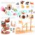 BananMelonBM 67 PCS Cat and Dog Pet Figurine Playset, Pretend Play Toy for Kids Creative DIY Realistic Detailed, Educational Gift for Kids, Toddlers, Boys and Girls