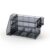 Baoblaze Office Desk Organizer Desktop Mesh Rack File Organizer Letter Tray Paper Holder With Upright Section Iron Design, Silver, 3-Tier Mesh Desk Organizer With Pen Holder And File Sorter