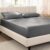 Bare Home 100% Organic Cotton Sateen Fitted Sheet (Split Flex King, Grey)