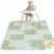 Basumee Splat Mat High Chair Mat Waterproof Baby Play Splat Mat for Under High Chair Food Catcher Highchair Mat for Floor Non Slip Bottom, Green Pink Gingham, 51×51 Inches