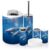 Bathroom Accessory Set 6 Piece Family Spinner Dolphins Tropical Blue Ocean Sunlight Marine Life Trash can, Toothbrush Holder, Toothbrush Cup, Soap Dispenser, Soap Dish, Toilet Brush Holder
