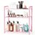 Bathroom Counter Organizer, 3-Tier Countertop Storage Rack, Adjustable Metal Vanity Perfume Skincare Storage for Bathroom, Kitchen, Dresser and Small Spaces (Pink)