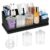 Bathroom Counter Organizer, Large Black Silicone Toothbrush Holders for Bathrooms Organizer Countertop with 3PCS Qtip Holder, Toothbrush and Toothpaste Holder for Bathroom Organization Storage Vanity