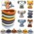 Bath Toys Floating Boats, 12Pcs Bath Toys for Kids Ages 1-3 or Babies 6-12-18 Months, Mold Free Bath Pool Toy for Toddlers 2-4, Stacking Toys, Soft Finger Puppets Animals Bath Toy