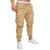 bawilom Men’s Cargo Jogger Pants Drawstring Waist with Side Pockets Khaki