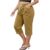 bawilom Women’s Plus Size Capri Pants Drawstring Waist with Pockets Khaki