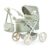 Bayer Design: Doll Pram Trendy – Green & Flowers – Play Push Stroller, Handbag, Adjustable Handle, Foldable, Toy Care Accessory Fits 18″ Dolls, Kid 3+