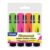 BAZIC Fluorescent Highlighters w/Pocket Clip (4/Pack)