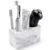 BCS Toothbrush Holder for Bathrooms, 6 Slots Open-Bottom Marble Toothbrush Organizer, Makeup Brush Stand Toothbrush Storage Collection for Bathroom Countertop Vanity Organization – Grigio Fantasy