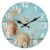 Beach Blue Non Ticking Round Living Room Bedroom Bathroom Kitchen Office Clock