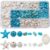 Beachy Mermaid Hair 1 Box About 300Pcs Bohemian Style Starfish Beads Blue White Natural Shell Beads Summer Ocean Animal Starfish Seashell Charms 6mm 8mm Chip Spacers for Jewelry Making Kits