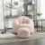 Bean Chair with Footrest, Foam Filled Lounge Sofa，Round Microfiber vPink