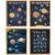 BearCake Space Nursery Decor, Solar System Outer Space Planet Alphabet Poster Prints Wall Art Decor for Classroom Toddler Kids Room Playroom Nursery, 12×16 Inches Set of 4 Unframed