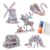 BEARUN 3D Coloring Puzzle Set, Arts and Crafts for Girls and Boys Age 6 7 8 9 10 11 12 Year Old, Fun Educational Painting Crafts Kit with Supplies for Kids, Birthday Toy Gift for Kids