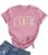 BEBNKGK Teacher Shirts for Women Teach Them to Be Kind T-Shirt First Day of School Shirt Printed Graphic Short Sleeve(Pink,L)