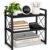 Becomrock Adjustable Desktop Bookshelf, Metal Desk Shelf Organizer, Black