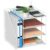 Becomrock White Desk Organizer and Accessories, 4-Tier Paper Organizer for Desk, Office Accessories & Workspace Organizers and Desktop Storage for Office Supplies (White)