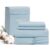BEDELITE 100% Cotton Flannel Sheets Queen Size, Light Blue, 4 Pieces