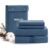 BEDELITE 100% Cotton Flannel Sheets Queen Size, Navy Blue, 4 Pieces