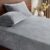 BEDELITE Flannel Full Fitted Sheet & Pillowcases Set, Grey, 3 Pieces
