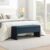 Bed End Bench with Storage,Upholstered Large Foot Rest Stool, Comfy Window Vanity Bench for Living Room,Bedroom,Dorm,Coffee Table,Linen Navy Blue