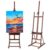 Beechwood H-Frame Artist Studio Easel with Wheels and Storage Tray, Brown