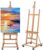 Beechwood H-Frame Artist Studio Easel with Wheels and Storage Tray, Natural