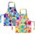 BeeGreen Kids Cooking Aprons 2 Pack, Adjustable Strap DIY Handprint Apron with Front Pocket, White Art Smock for Toddler Boys Girls, Washable Fabric for Baking, Painting, School Crafts