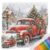 Beginner Cross Stitch Kit 50x50cm Stamped Christmas Car