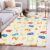 Beige Alphabet Letters Area Rug 4×6 FT, Non Slip Kids Room Carpet, Modern Art Playful Numbers Washable Soft Floor Carpet Non-Shedding Throw Rug for Dorm Kitchen Study Room Home Office Bedside