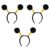 Beistle Soft-Touch Pom-Pom Boppers Headbands in Black and Yellow, 3 Pieces