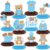 Bencailor 12 Pcs Bear Baby Shower Honeycomb Centerpieces Neutral Cream Teddy Bear Baby Shower Table Decorations Gender Reveal Birthday Party Table Centerpieces Toppers(Blue)