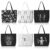 Bencailor 6 Pcs Halloween Canvas Tote Bags Bulk Gothic Skull Tote Gift Bags Reusable Black Skeleton Grocery Shopping Handbags Gift for Women Trick or Treat Party Halloween Gifts